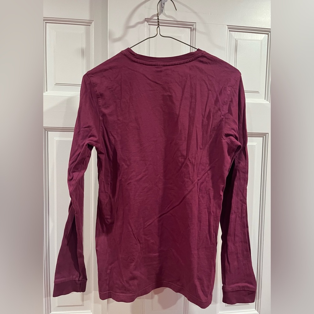 Adidas Burgundy Long Sleeve Shirt - Picture 2 of 4